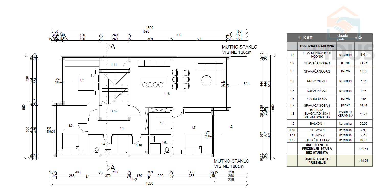 Osijek,  stan  131 m2, novogradnja