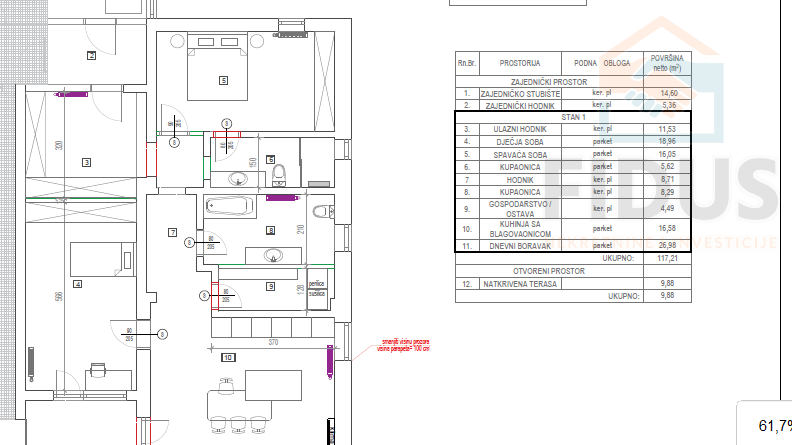Wohnung, 117 m2, Verkauf, Livana