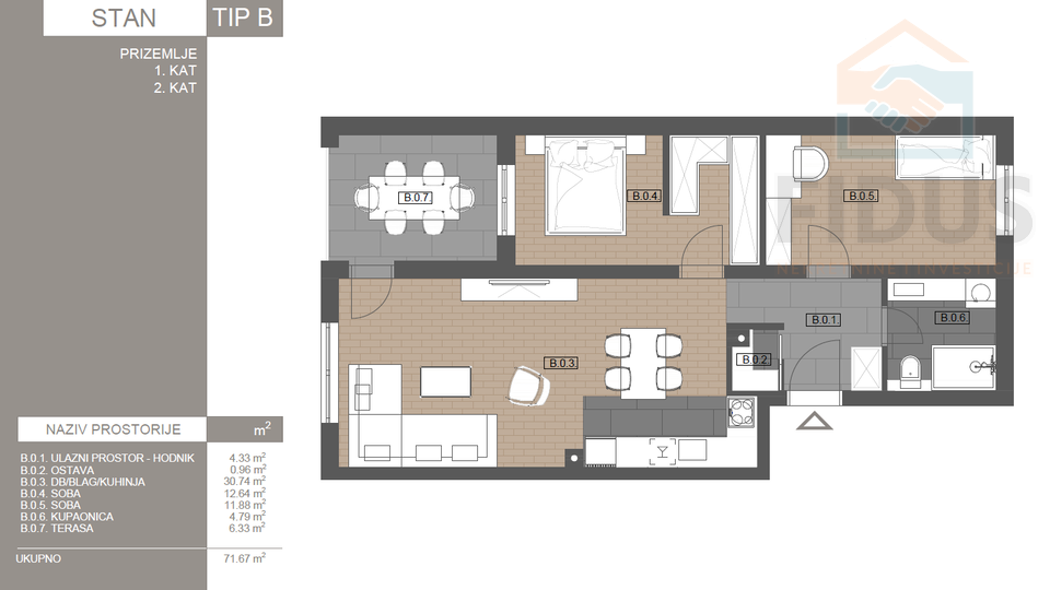 Appartamento&comma; 65 m2&comma; Vendita&comma; Osijek - Tenja