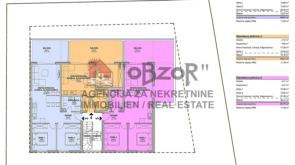 POVLJANA- Dvosoban apartman (S3) 68,81m2 - NOVOGRADNJA