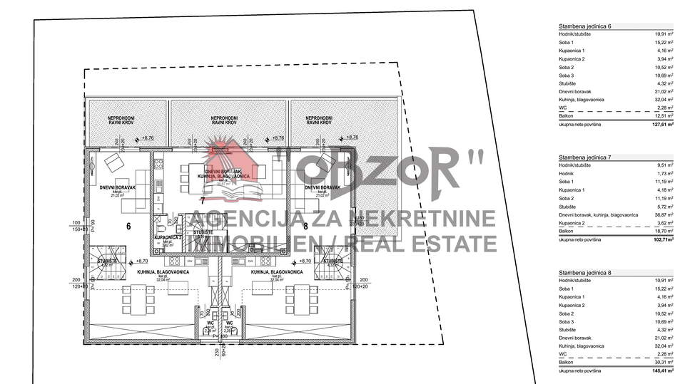 POVLJANA – Zweistöckige Wohnung (S6) 127,61 m2 – NEUES GEBÄUDE