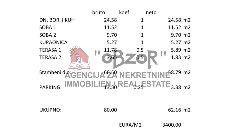 POVLJANA - Two-room apartment &lpar;S3&rpar; 62&period;16 m2 - NEW BUILD