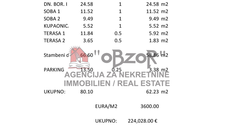POVLJANA- Dvosobni apartma &lpar;S6&rpar; 62&comma;23 m2 - NOVOGRADNJA