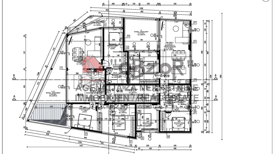 PRIVLAKA-Trosoban apartman(S9) 112,70m2-PRVI RED DO MORA