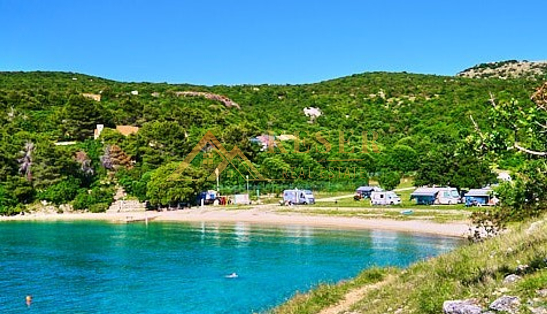 PUNAT, LARGE LAND FOR KAMPING | Keser Real Estate| apartments, flats,  houses, construction and agricultural land, business premises Rijeka,  Opatija, Krk, Cres, Losinj, Istria, image size:1920x1101