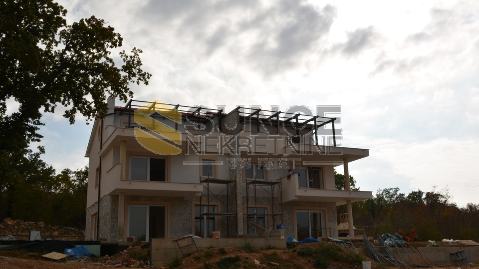 The island of Krk, Njivice, new attractive semi-detached house on 3 floors with garden and pool!