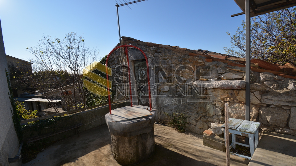 Krk detached old stone house with open views!