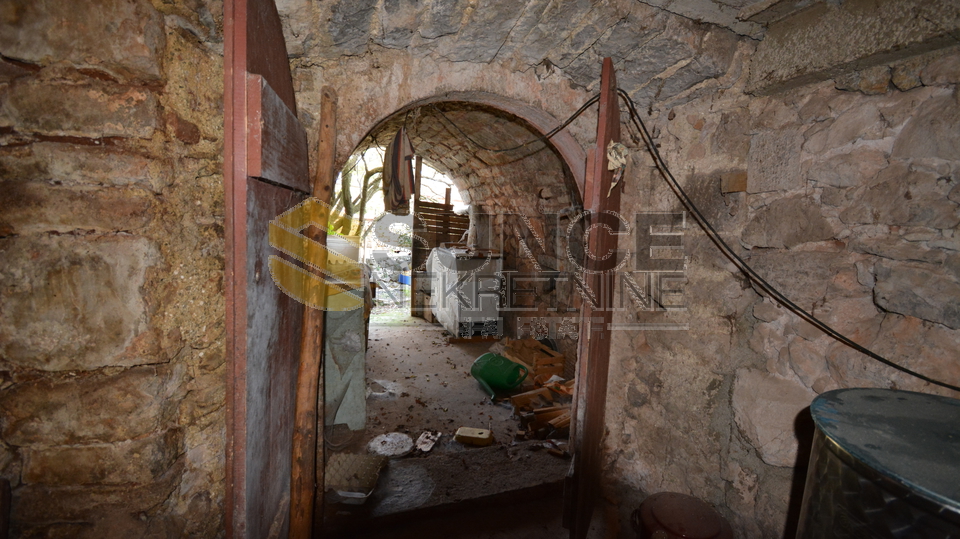 Krk detached old stone house with open views!