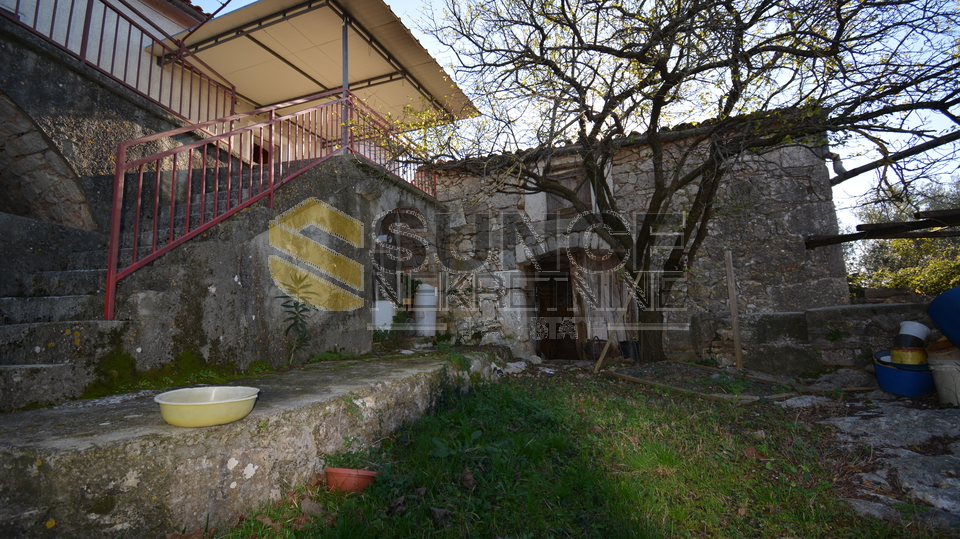 Krk detached old stone house with open views!