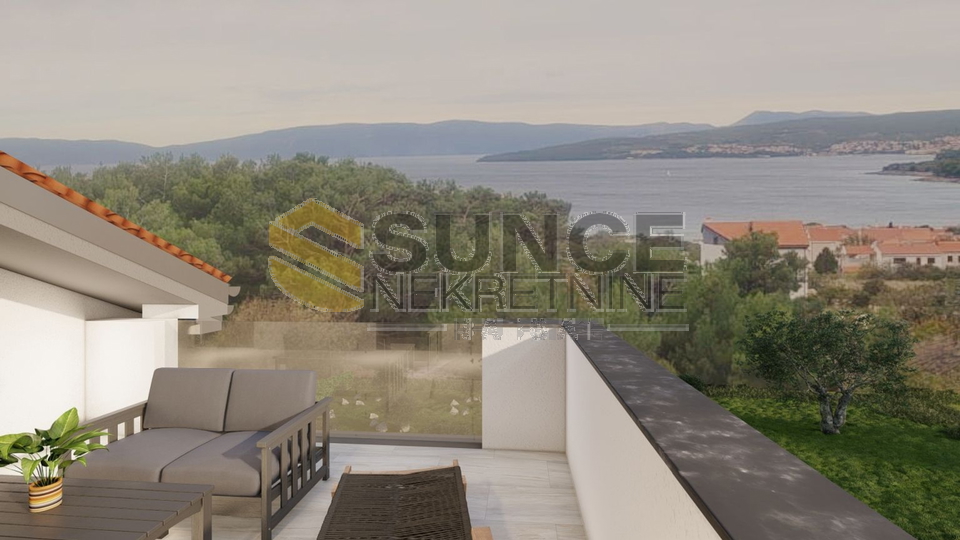 The island of Krk, Punat, NEW, THREE STOREY MODERN APARTMENT, 400 M FROM THE SEA!