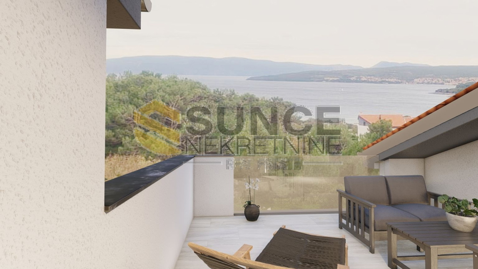 The island of Krk, Punat, NEW, THREE STOREY MODERN APARTMENT, 400 M FROM THE SEA!