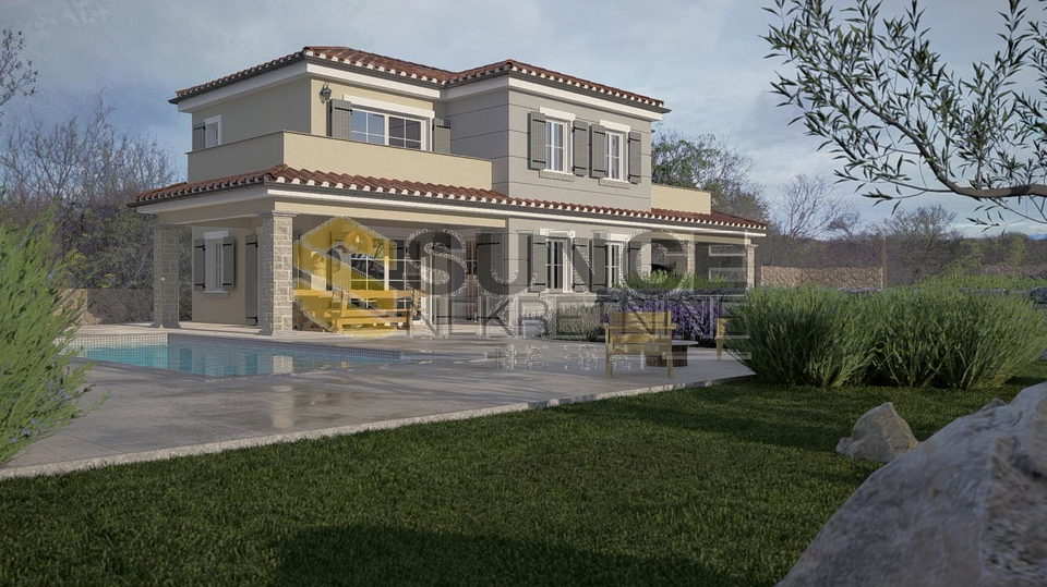 Krk Island&comma; Garica land with a building permit for a detached house&excl;