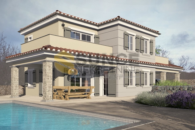 Otok Krk , Garica teren sa građevinskom dozvolom za samostojeću kuću!