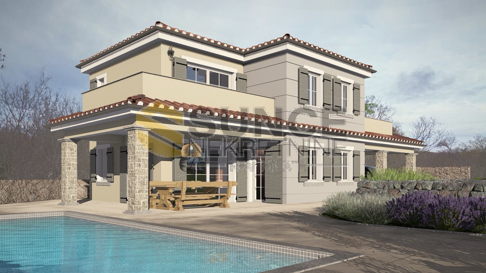 Krk Island&comma; Garica land with a building permit for a detached house&excl;