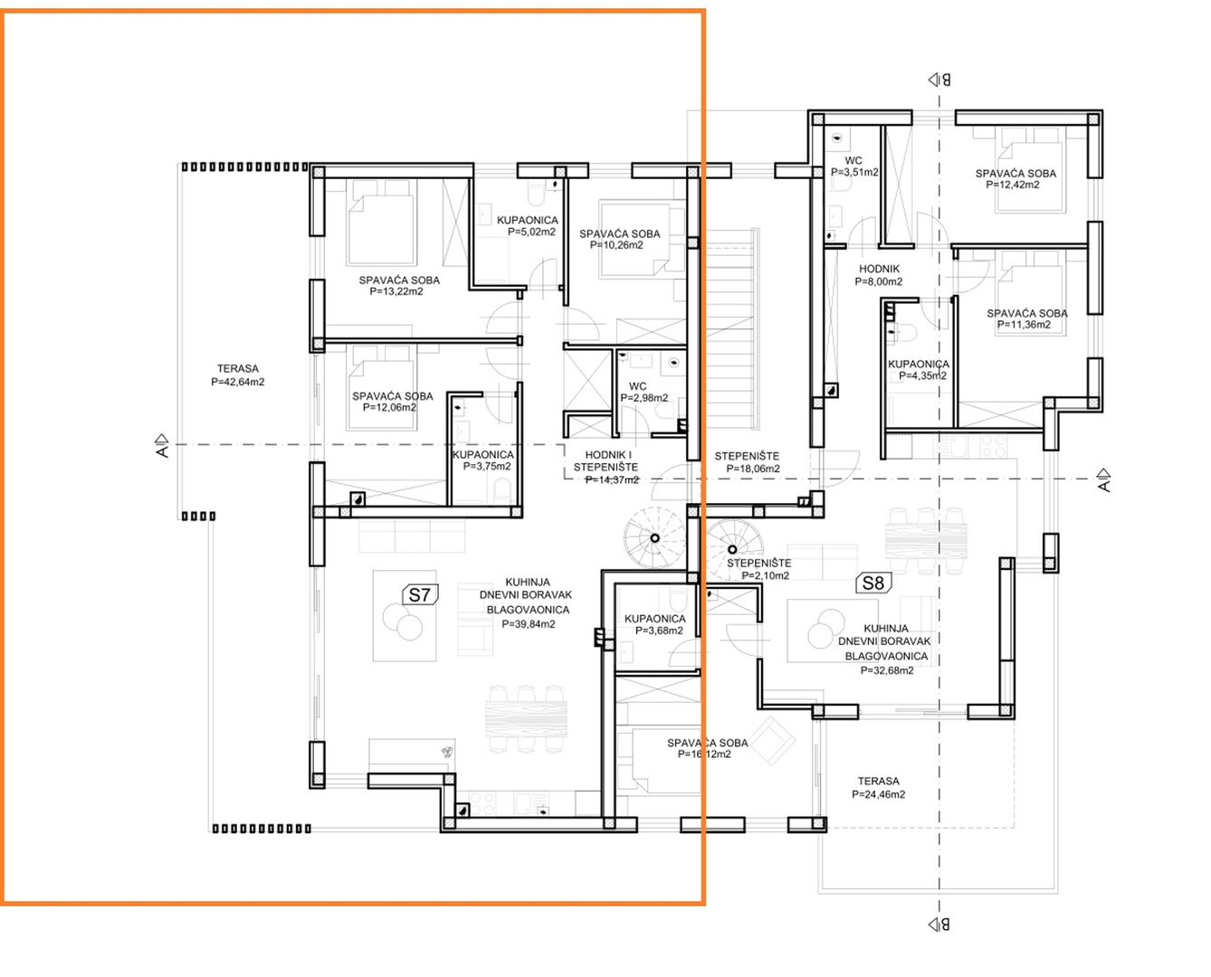 30m zum Strand - moderne Penthouse-Wohnung mit 3 Schlafzimmern, großzügigem Balkon und Dachterrasse - mit Blick auf Strand und Meer