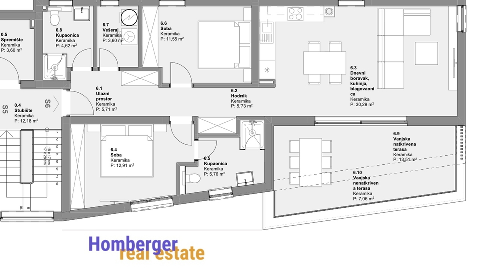 Vodice, schöne komfortable Penthouse-Wohnung ...500m zum Meer!