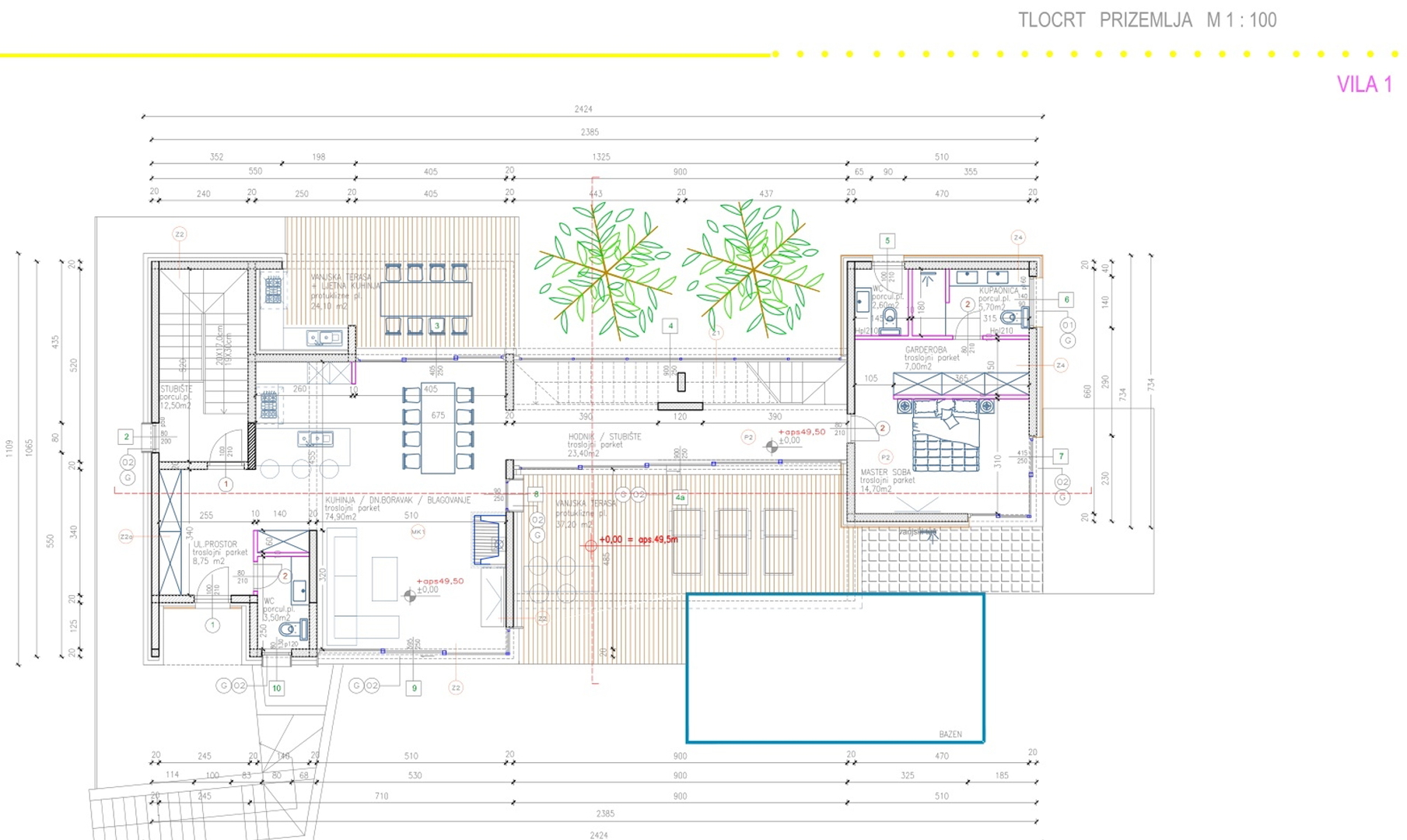 Vodice , Luksuzna vila sa panoramskim pogledom - 800m do mora - plaže
