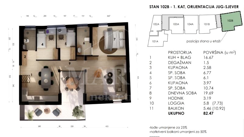 Stanovanje, 82 m2, Prodaja, Črnomerec
