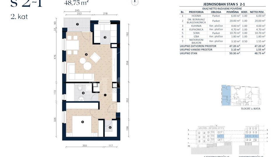 Appartamento, 48 m2, Vendita, Črnomerec - Fraterščica