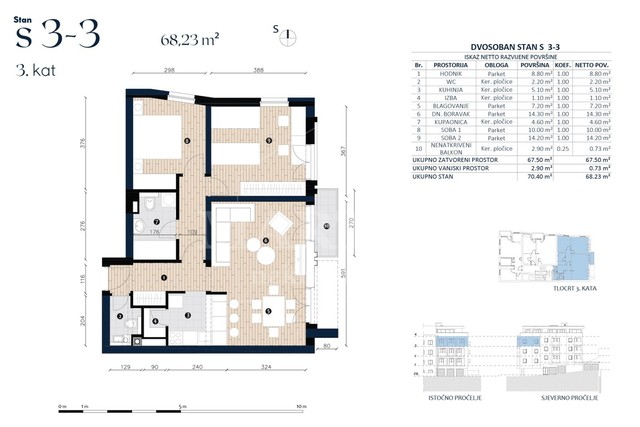 Apartment, 68 m2, For Sale, Črnomerec - Fraterščica