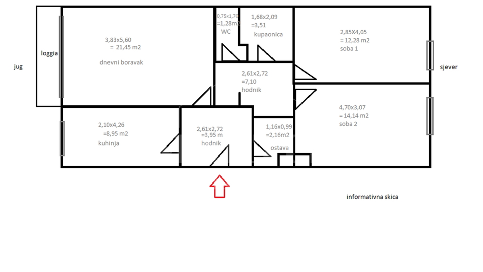 Jarun, 80m2, 3 sobe, spremište, visoko prizemlje
