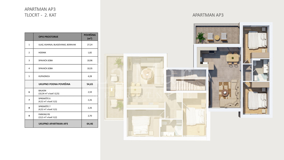 Apartment, 64 m2, For Sale, Novalja