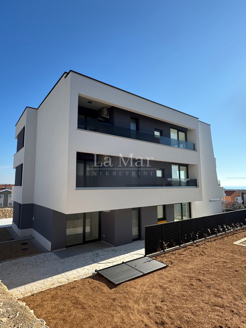 Novalja - namještena NOVOGRADNJA  s  pogledom na more - S2 - I. kat- 56.75 m2- 210.000€