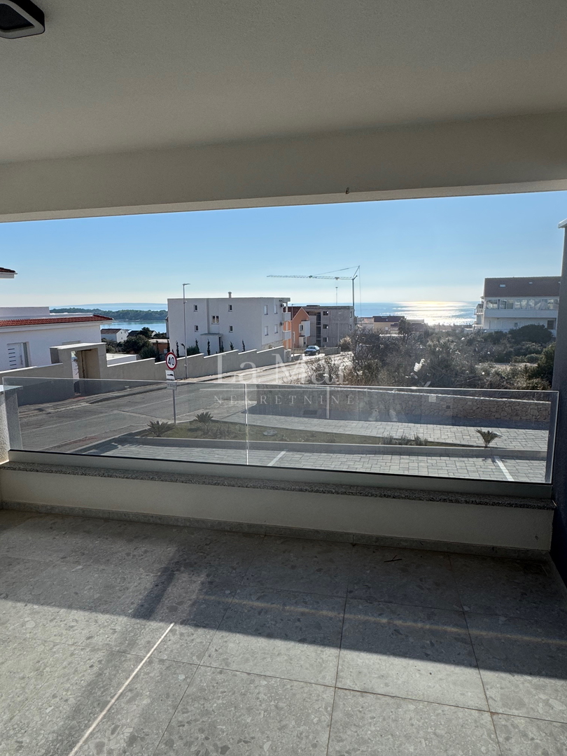 Novalja- namještena NOVOGRADNJA s pogledom na more - S1 - prizemlje  81,6 m2- 290.000€