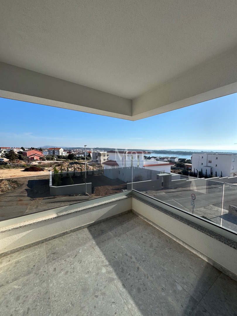 Novalja- namještena NOVOGRADNJA s pogledom na more - A2 - I. kat-  68,3 m2 - 260.000€