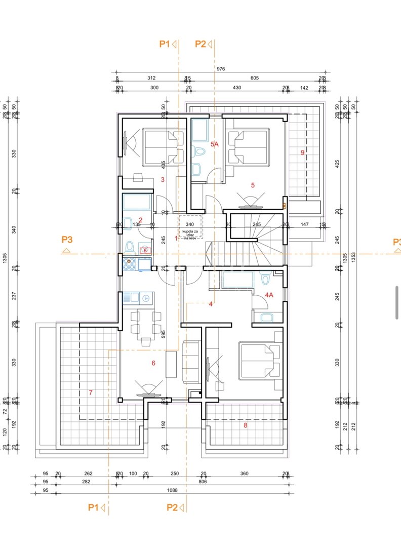Novalja- namještena NOVOGRADNJA s pogledom na more- S3 - II. kat- 105.35 m2 -380.000€