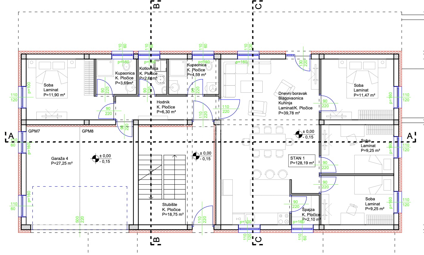 Jablanovec - Novogradnja- stan u prizemlju- 103 m2 + vrt + GPM