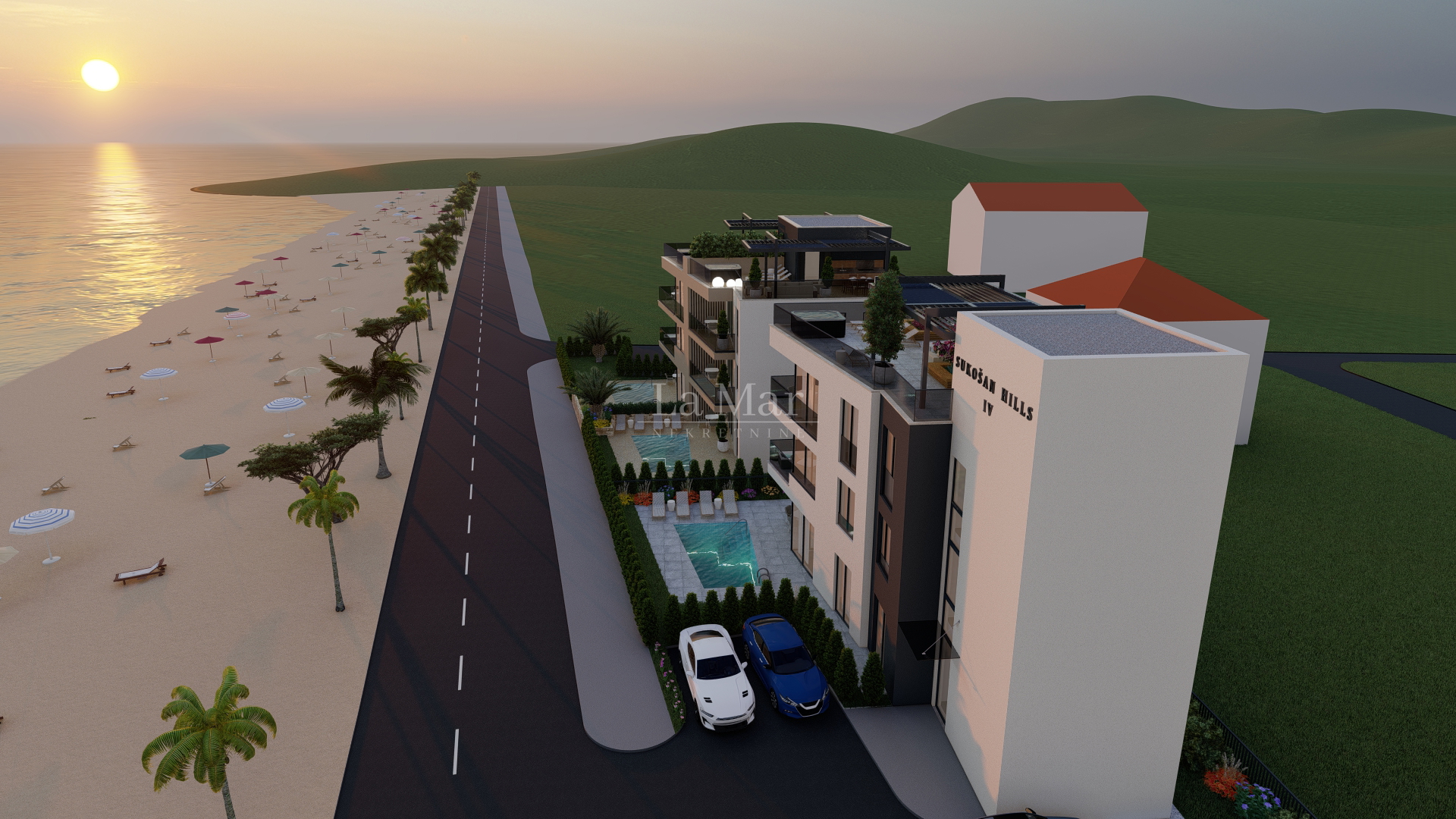 SUKOŠAN- Luksuzni stanovi prvi red do mora - 3S stan- 2.kat- 104,04 m2