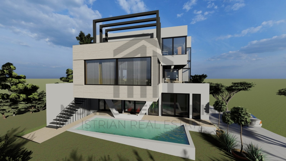 Istria Medulin Beautiful new villa with pool and sea view