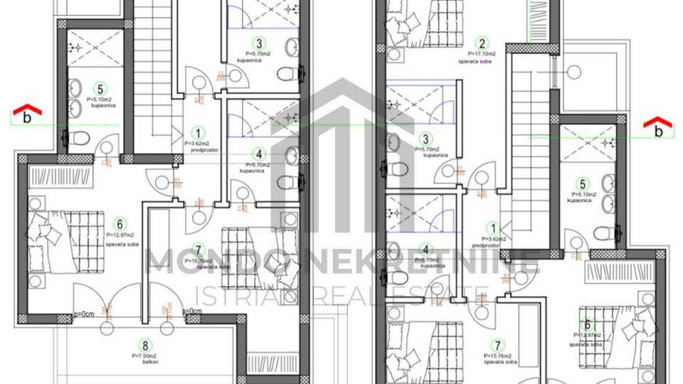 Pore&ccaron;&comma; Ka&scaron;telir&comma; gra&dstrok;evinsko zemlji&scaron;te 805 m&sup2; s pravomo&cacute;nom gra&dstrok;evinskom dozvolom i pla&cacute;enim komunalnim doprinosima