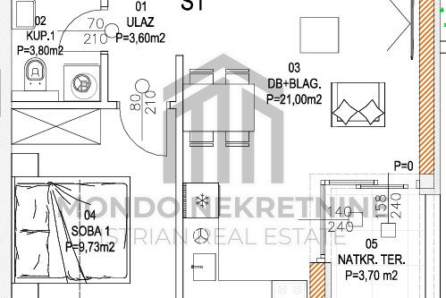 Apartment, 41 m2, For Sale, Barban