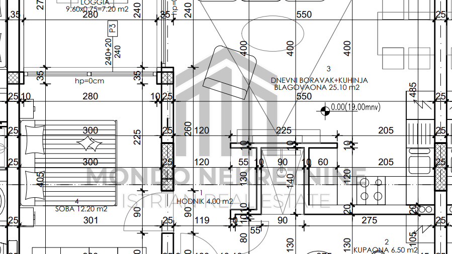 Moderan jednosoban stan u prizemlju 55 m2, novogradnja – Veli Vrh, Pula