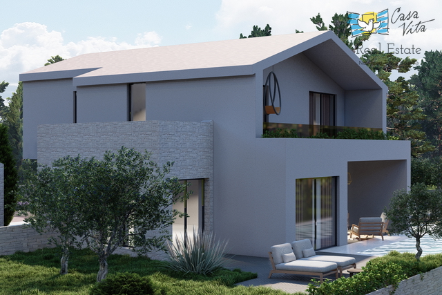 ISTRA, TINJAN - Baugrundstück mit Projekt für eine Villa mit Garage!