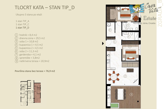 Wohnung, 98 m2, Verkauf, Novigrad